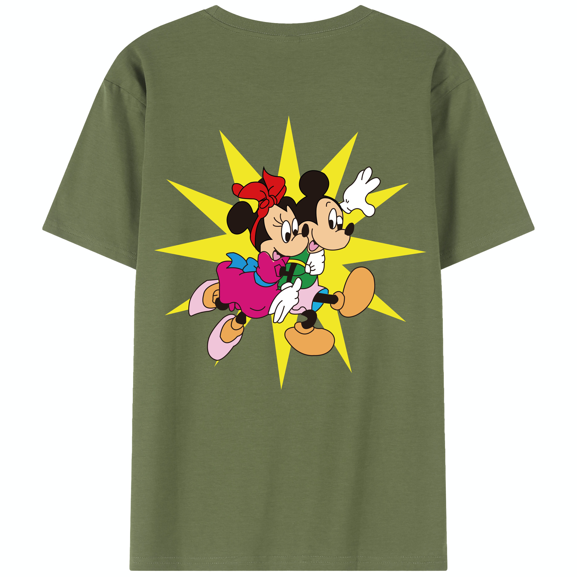 （画像用） ミッキーマウス Mickey Mouse 綿100％半袖Tシャツ（背面プリント）